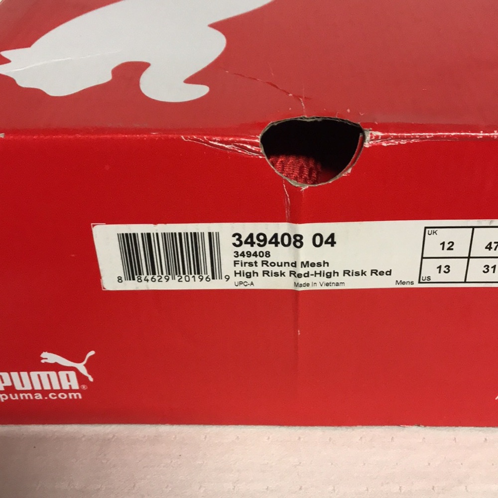 Mens Puma First Round Mesh High Risk Red-High Risk Red Size 13 - Picture 10 of 10